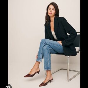 ***ISO*** Reformation Wilda Kitten Mule Croc Effect size 8.5